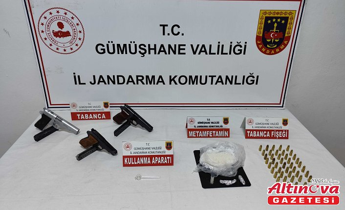 Gümüşhane'de uyuşturucu madde ve ruhsatsız tabanca ele geçirildi