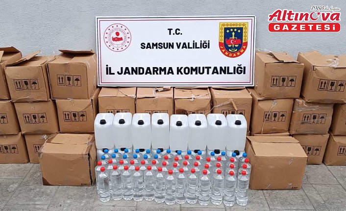 Samsun'da bir depoda 755 litre etil alkol ele geçirildi