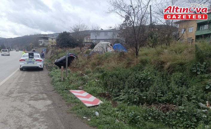 Samsun'da sulama kanalına devrilen otomobilin sürücüsü yaralandı