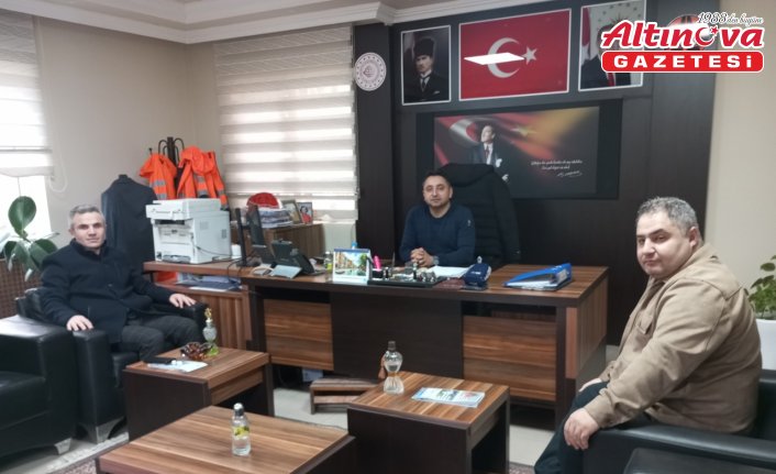 Cide'de kurum müdürleri Karayolları Şefi Engin'i ziyaret etti