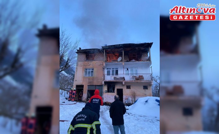 Giresun'da ev yangınında hasar oluştu