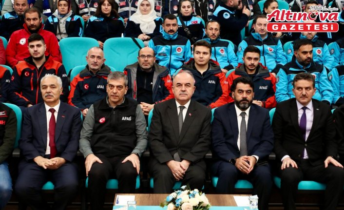 Ordu'da AFAD'ın akredite ettiği arama kurtarma ekiplerine armaları takıldı