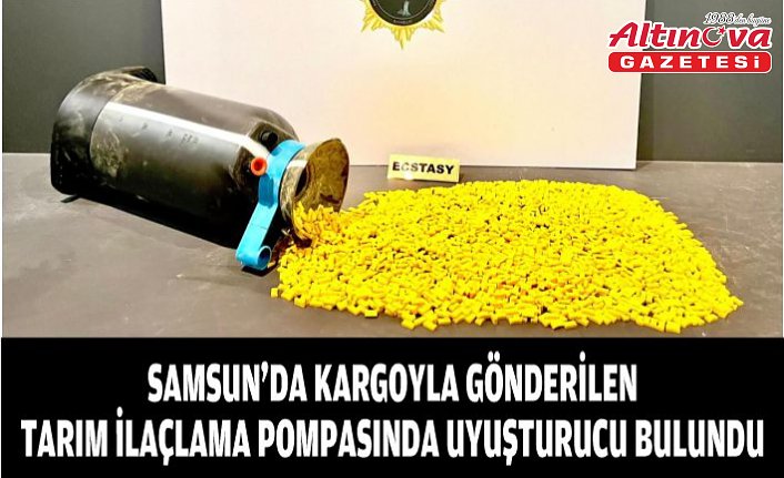Samsun'da kargoyla gönderilen tarım ilaçlama pompasında uyuşturucu bulundu