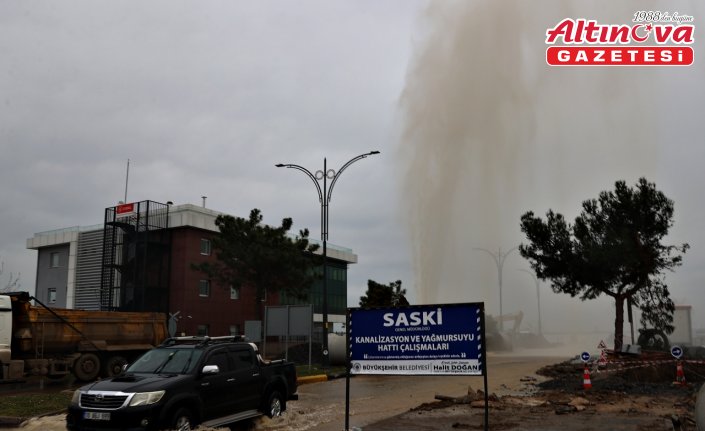 Samsun'da içme suyu isale hattı patladı