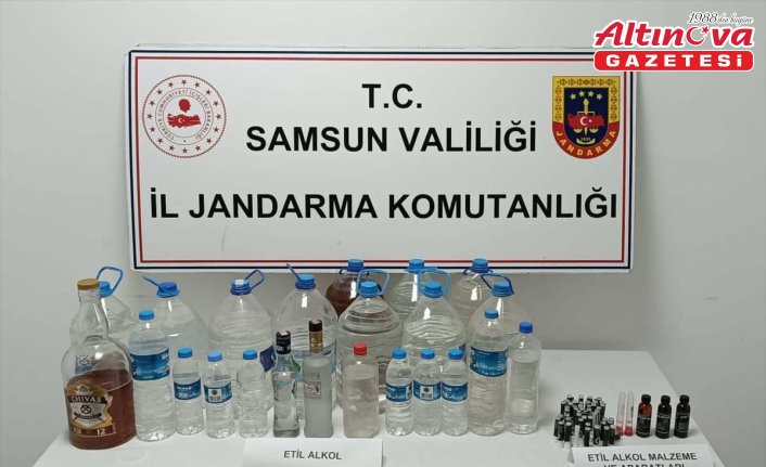 Samsun'da sahte içki üreten şüpheli yakalandı