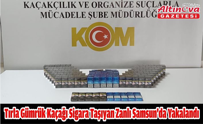 Tırla gümrük kaçağı sigara taşıyan zanlı Samsun'da yakalandı