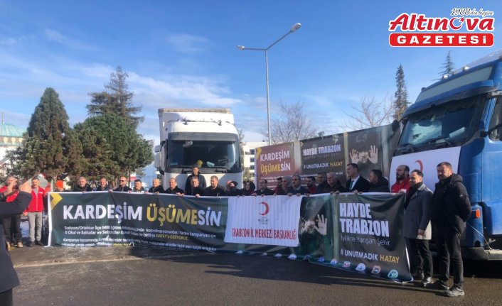 Trabzon'dan Hatay'daki depremzedelere ramazan kolisi gönderildi