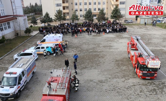 Amasya'da deprem sonrası tahliye tatbikatı yapıldı