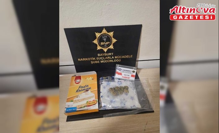 Bayburt'ta kargoyla gönderilen paketten uyuşturucu çıktı
