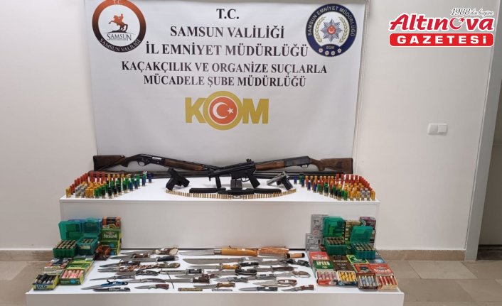 Samsun'da ikametinde çok sayıda silah bulunduran zanlı yakalandı