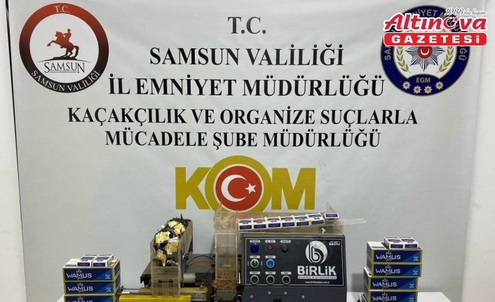Samsun'da ikametinde kaçak sigara üretimi yapan kişi yakalandı