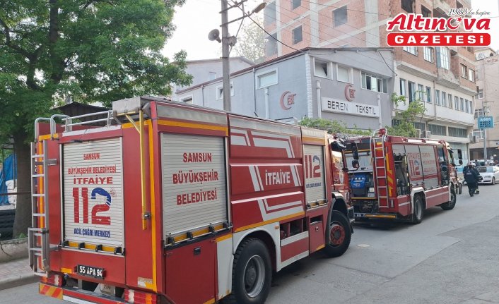 Bafra'da tekstil atölyesinde çıkan yangın söndürüldü
