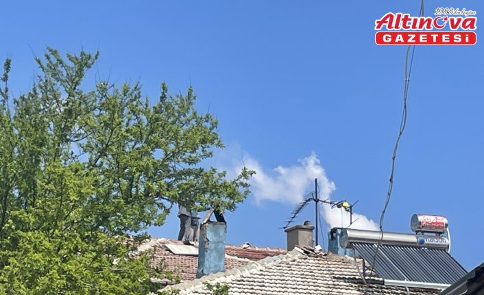 Bolu'da bacada çıkan yangın büyümeden söndürüldü