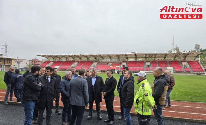 Bulancak Kaymakamı Koç, ilçe stadını inceledi