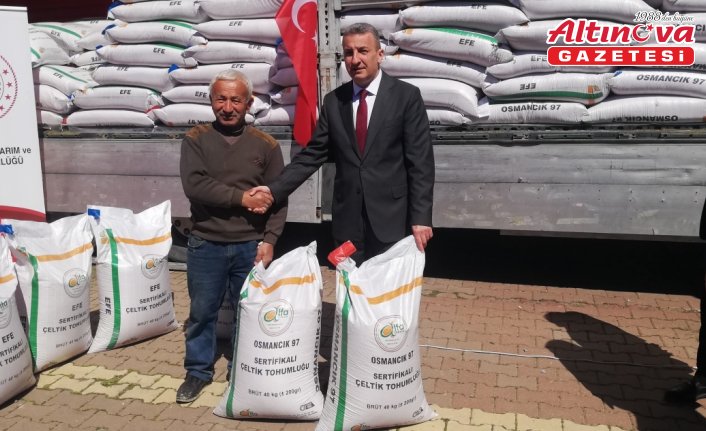 Hanönü'de çiftçilere 20 ton çeltik tohumu dağıtıldı