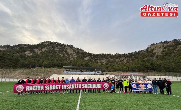 Hanönü'de kurumlar arası futbol maçında kadına şiddete dikkat çekildi