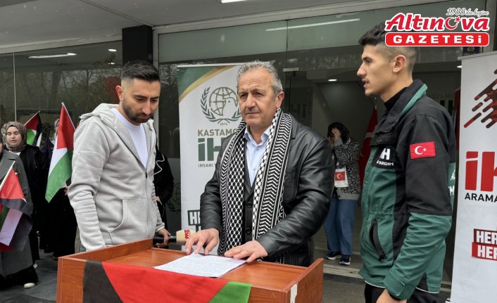 Kastamonu'da, İsrail'in Gazze'ye yönelik saldırıları protesto edildi