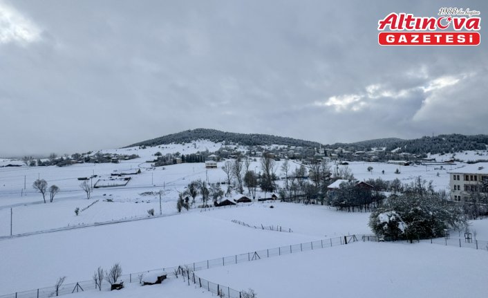 Safranbolu'da tarihi konaklar kar yağışının ardından dronla görüntülendi