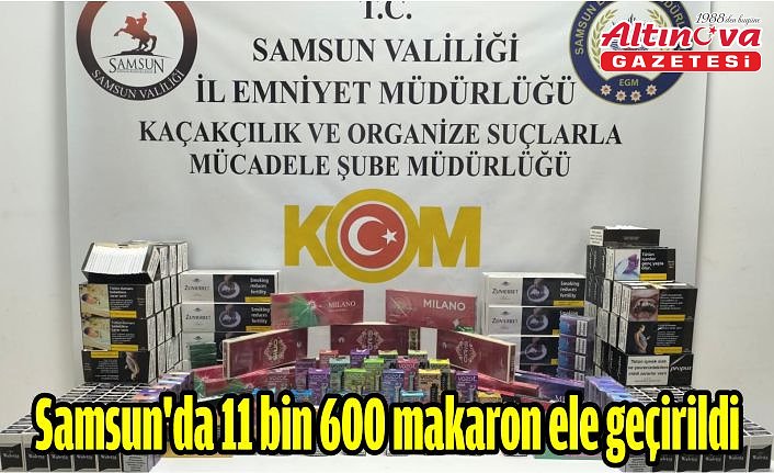 Samsun'da 11 bin 600 makaron ele geçirildi