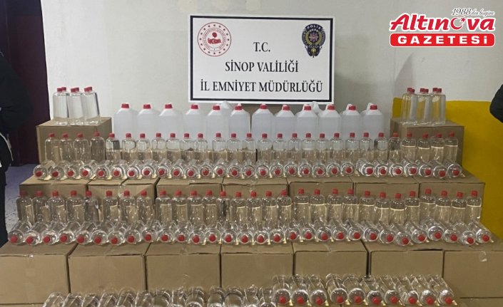Sinop’ta 1300 litre kaçak ve sahte alkol ele geçirildi