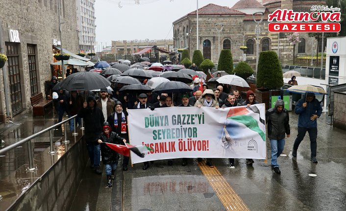Trabzon'da Filistin'e destek yürüyüşü düzenlendi