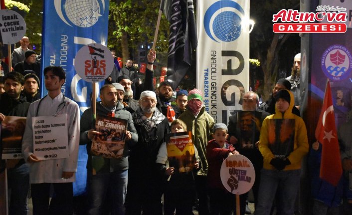 Trabzon'da İsrail'in Filistin'e yönelik saldırıları protesto edildi