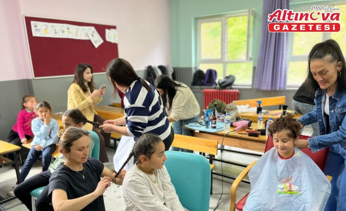 Yağlıdere'de kırsaldaki öğrencilere kuaför hizmeti verildi