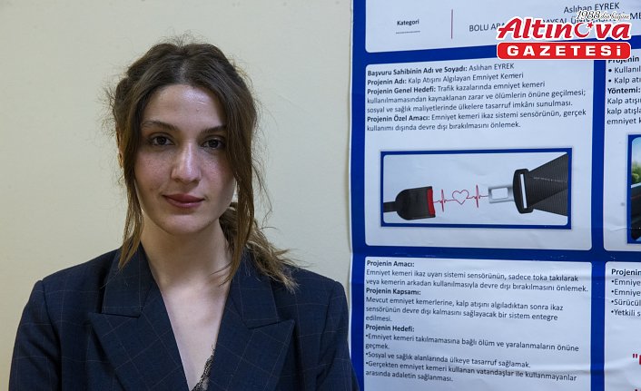 Bolu'da üniversite öğrencisi “akıllı emniyet kemeri“ projesi geliştirdi