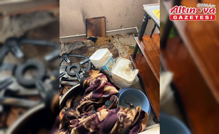 Bolu'da balkonda yakılan piknik tüpü yangına neden oldu