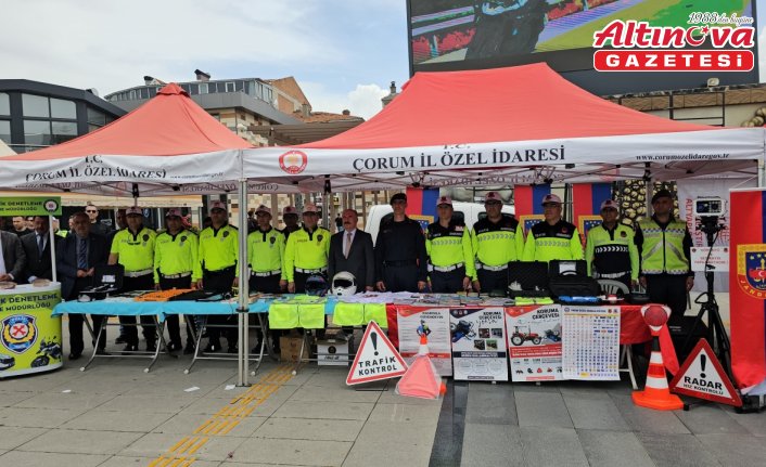Çorum'da çocuklara trafik kuralları anlatıldı