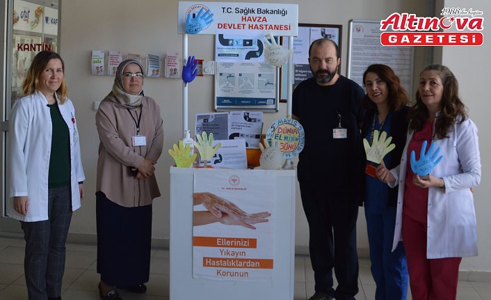 Havza Devlet Hastanesinde el hijyeni standı açıldı