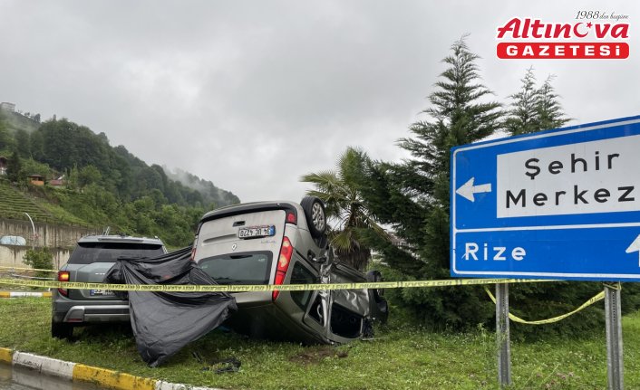 Rize'de hafif ticari araç ile cipin çarpıştığı kazada 1 kişi öldü