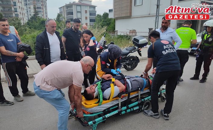 Samsun'da devrilen motosikletin sürücüsü yaralandı