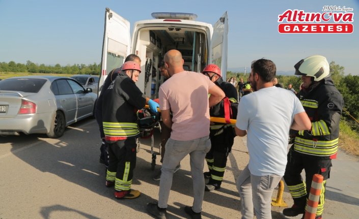 Samsun'da şarampole devrilen otomobildeki 2 kişi yaralandı