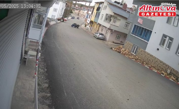Tokat'ta ATV kazası güvenlik kamerasına yansıdı