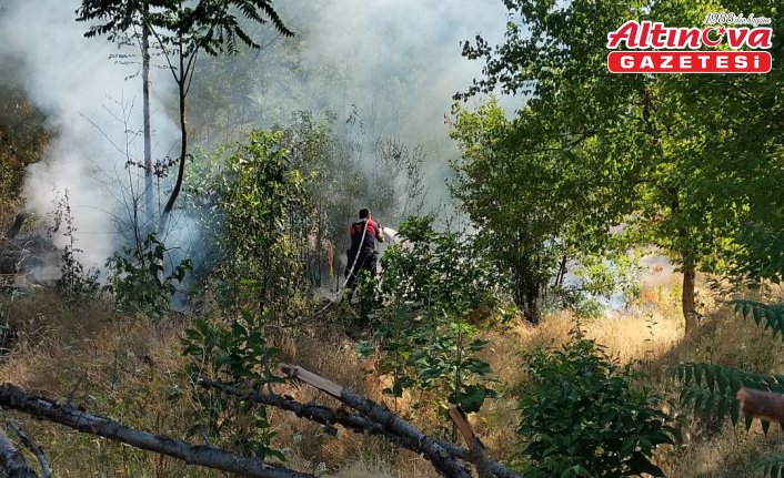 Amasya’da ot yangını çevreye sıçramadan söndürüldü