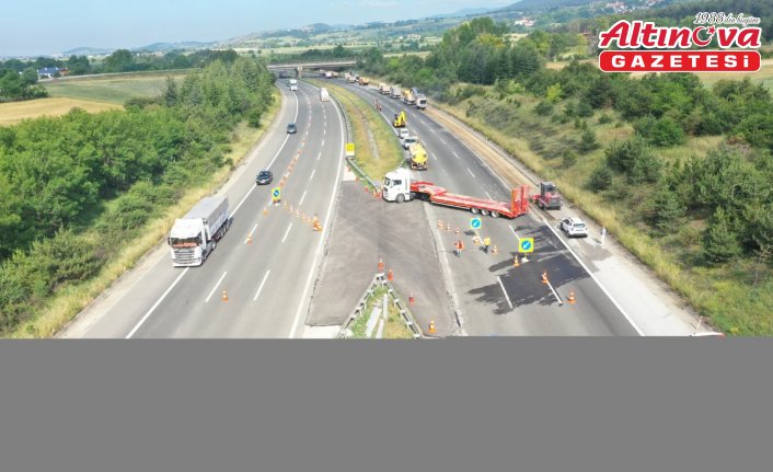 Anadolu Otoyolu'nun Bolu kesiminde üstyapı onarım çalışması başladı