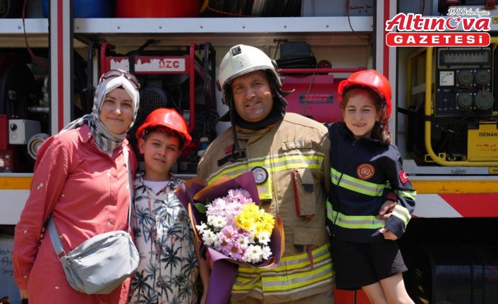 Düzce Belediyesinden itfaiye personeline “Babalar Günü“ sürprizi