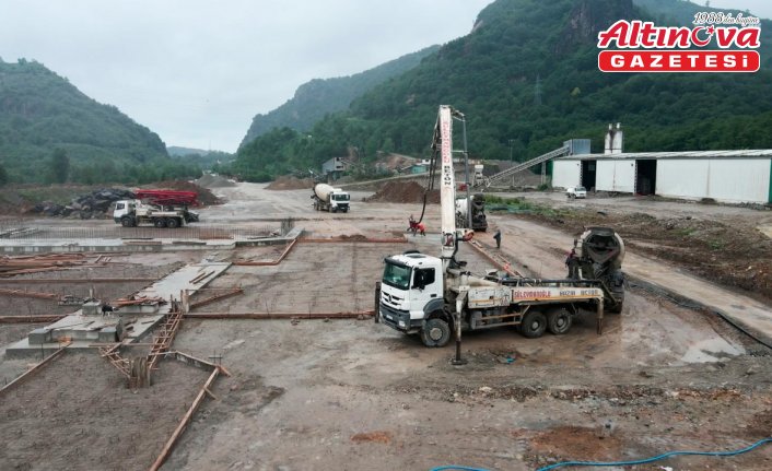Giresun'da asfalt plenti tesisi kurulması çalışmaları devam ediyor