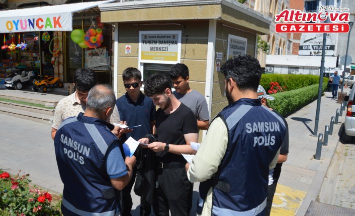 Havza'da polislerden “Tedbir elimde, hayatım güvende” çalışması