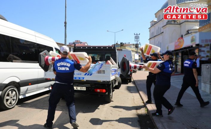 Ordu'da kaldırım işgaline yönelik denetim yapıldı