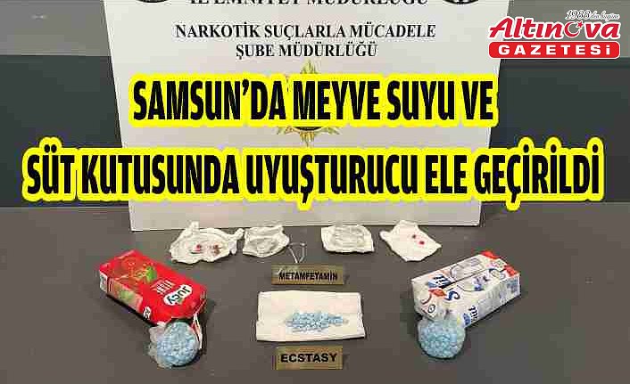 Samsun'da meyve suyu ve süt kutusunda uyuşturucu ele geçirildi