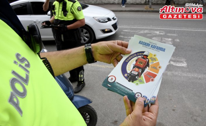 Samsun'da motosiklet sürücüleri “güvenli motosiklet sürüşü“ hakkında bilgilendirildi