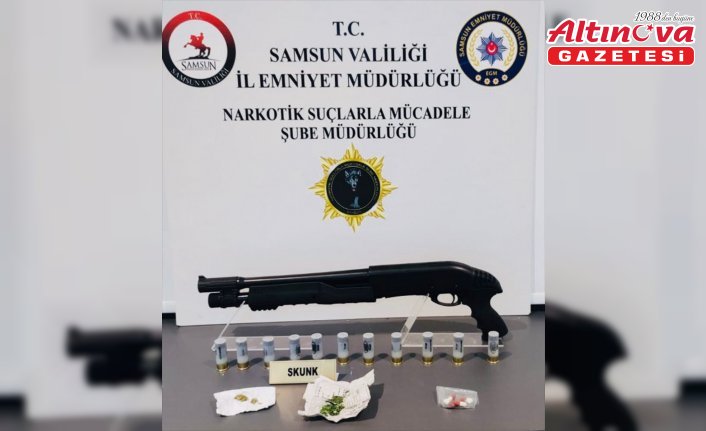 Samsun'da silah ve uyuşturucu operasyonunda 3 zanlı yakalandı