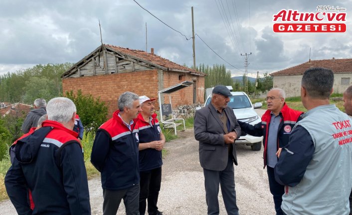 Tokat'ta dolu yağışının ardından hasar tespit çalışmaları başladı