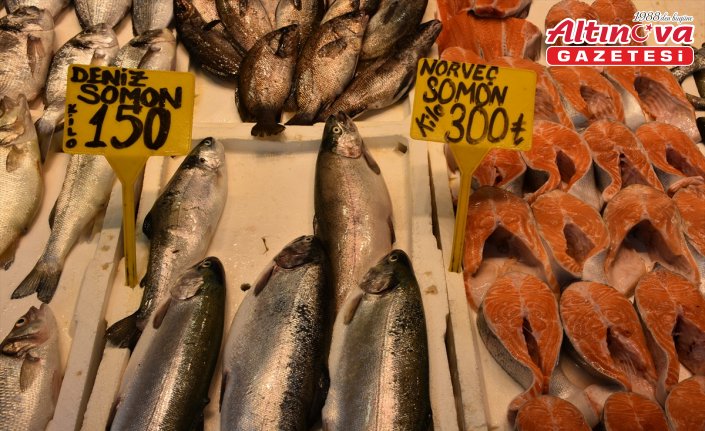 Trabzon'da tezgahları somon ve alabalık süslüyor