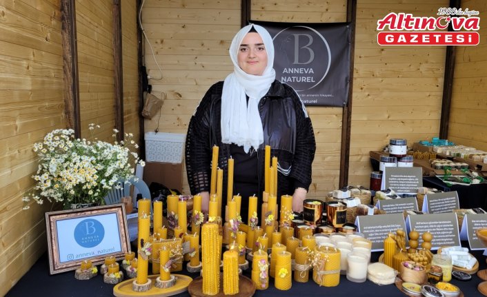 Yaptığı el yapımı krem ve dekoratif mumları Türkiye geneline satıyor