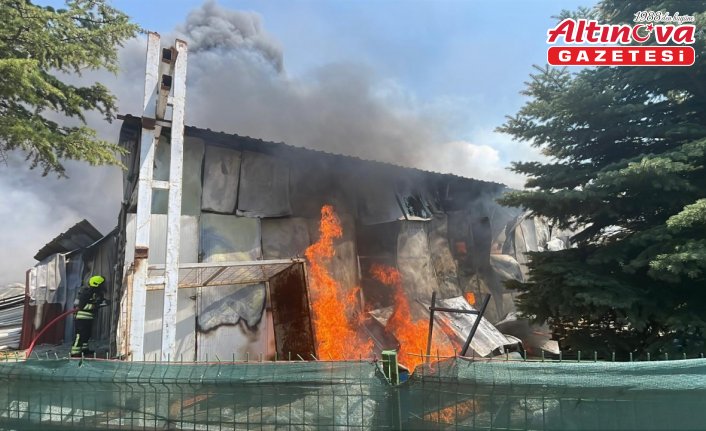 Bolu'da medikal fabrikasında çıkan yangına müdahale ediliyor