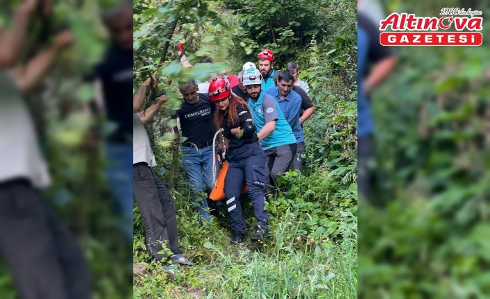 Giresun'da yamaçtan yuvarlanan kişi yaralandı
