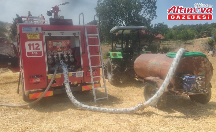 Gümüşhacıköy'de biçerdöverde çıkan yangın söndürüldü